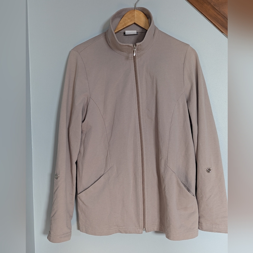 Lasania Taupe Zip-Up Jacket Women's‎ 10